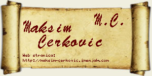Maksim Čerković vizit kartica